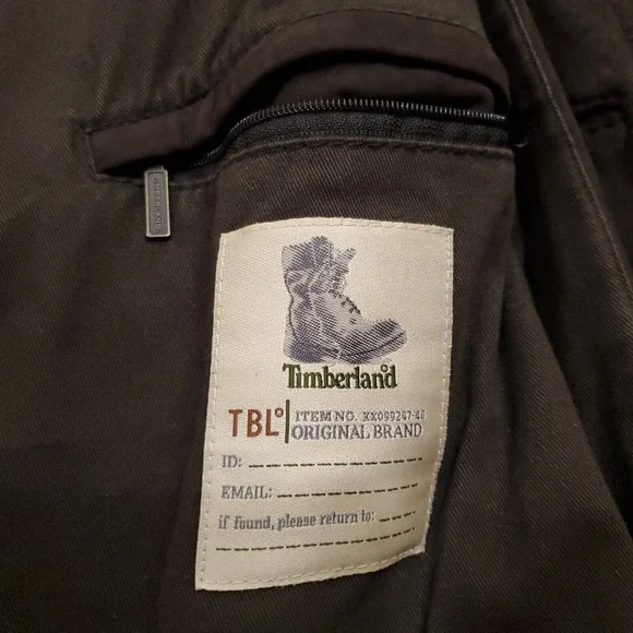 Timberland Weathergear Waterproof Leather Jacket Mens XL Coat Pockets Brown Y2K